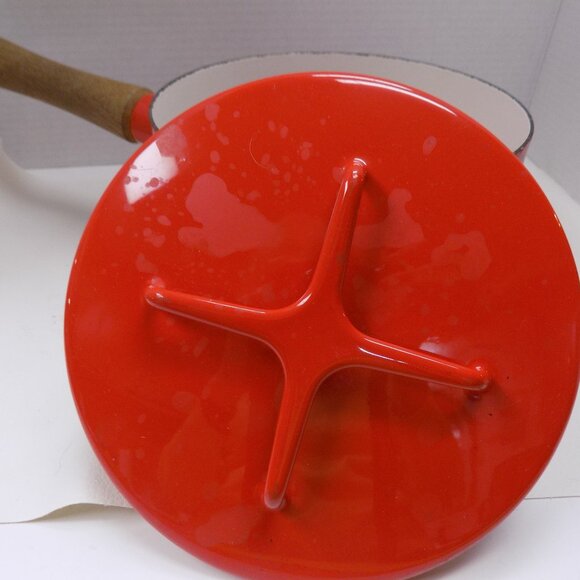 MCM DANSK Kobenstyle Red Enamel Pot 3 qt Jens Quistgaard IHQ France Retro - Picture 6 of 12